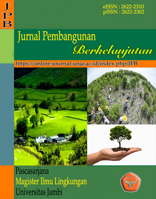 					View Vol. 3 No. 2 (2020): Jurnal Pembangunan Berkelanjutan
				