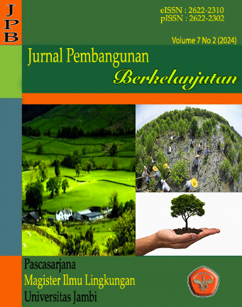 					View Vol. 7 No. 2 (2024): Jurnal Pembangunan Berkelanjutan
				