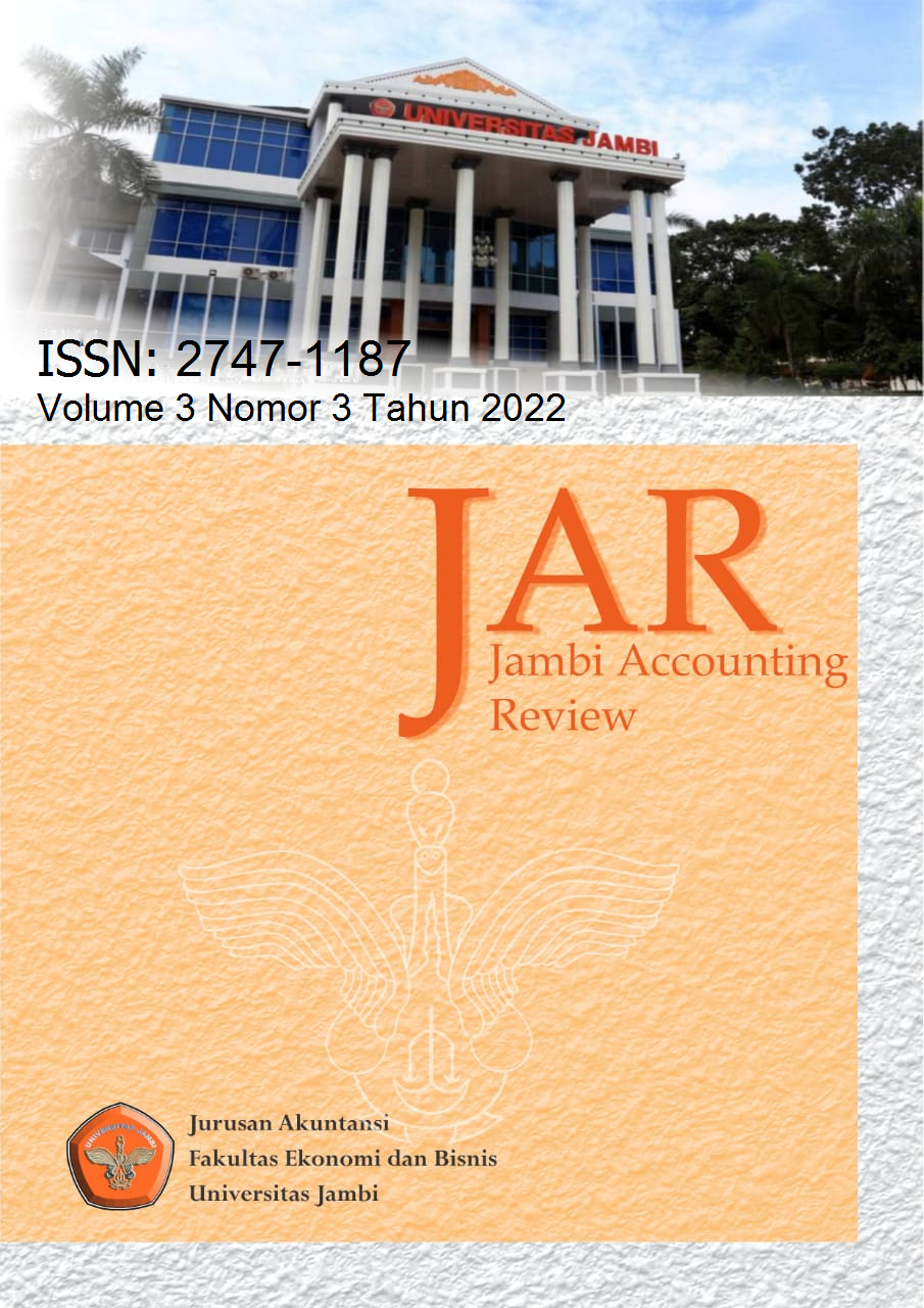 					View Vol. 3 No. 3 (2022): Jambi Accounting Review (JAR)
				