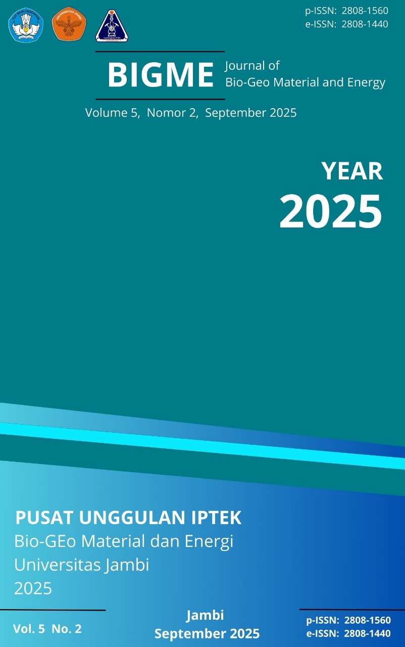 					View Vol. 5 No. 2 (2025): Journal of Bio-Geo Material and Energy (BiGME), September 2025
				