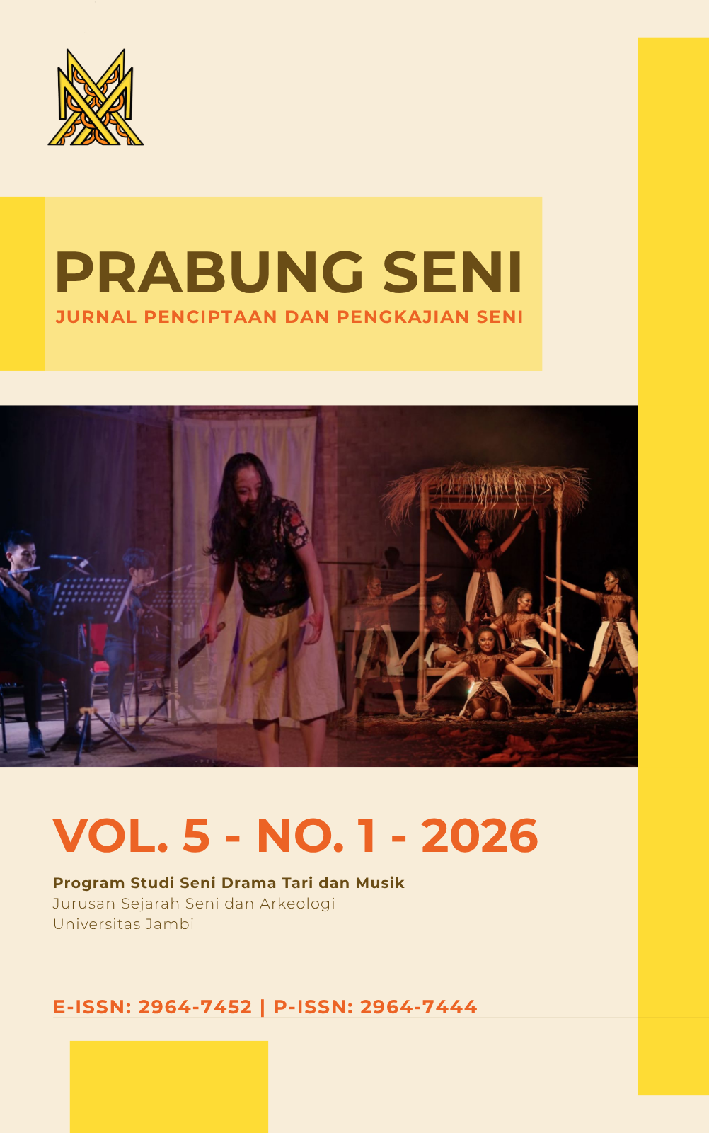 					View Vol. 5 No. 1 (2026): Prabung Seni: Jurnal Pengkajian dan Penciptaan Seni
				