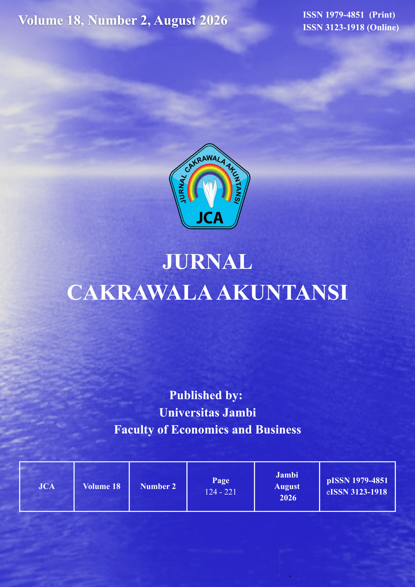 					View Vol. 18 No. 2 (2026): Jurnal Cakrawala Akuntansi 
				