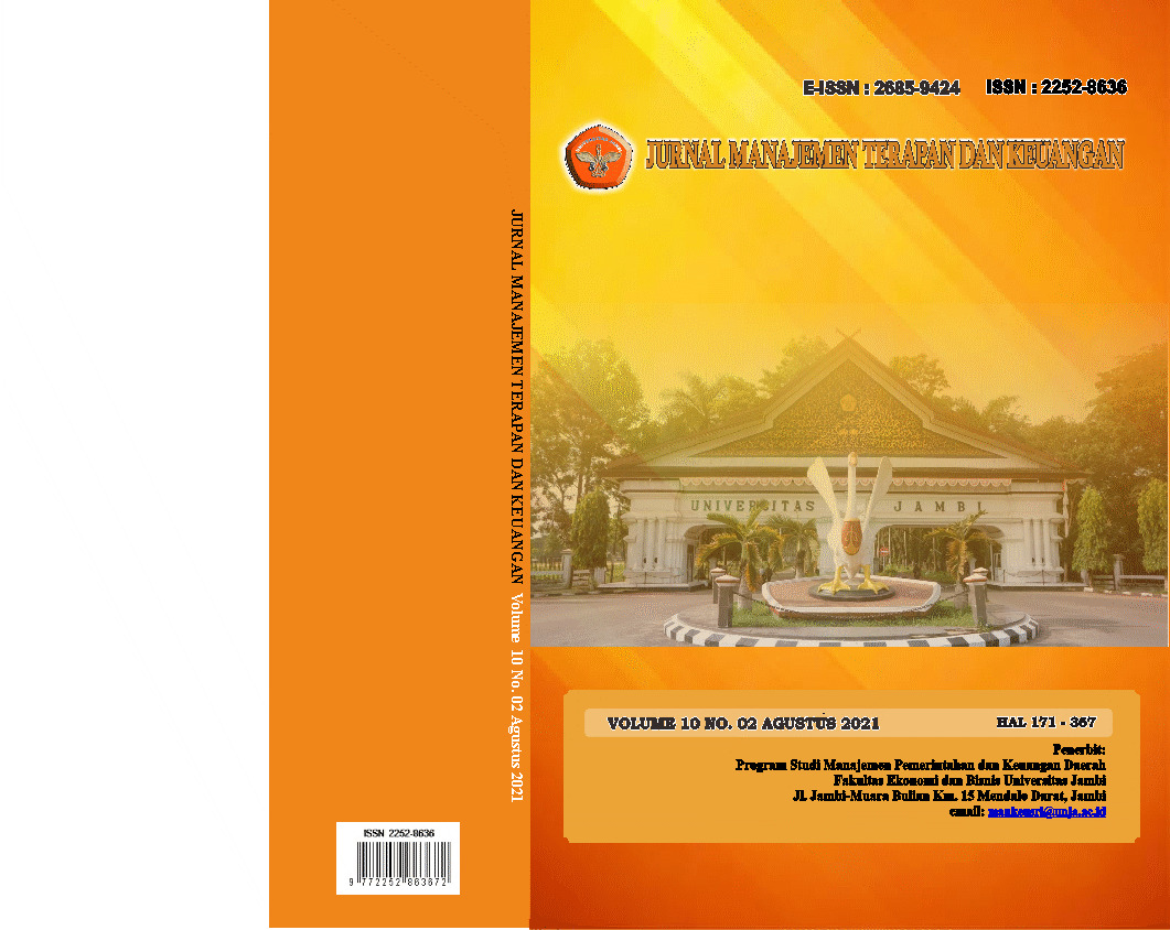 					View Vol. 1 No. 3 (2012): Jurnal Manajemen Terapan dan Keuangan
				
