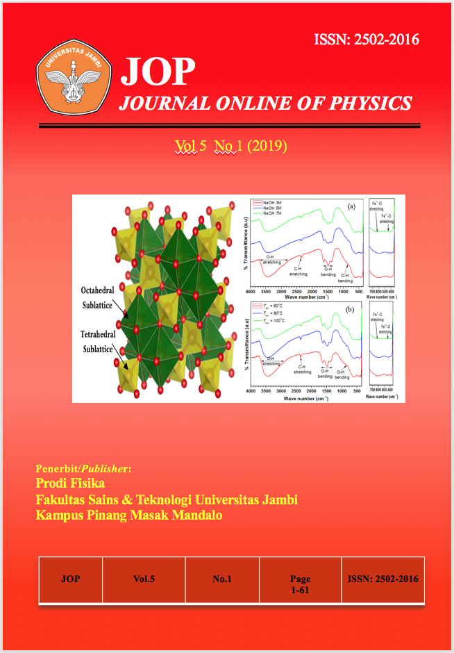 					View Vol. 5 No. 1 (2019): JOP (Journal Online of Physics) Vol 5 No 1
				