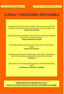 					View Vol. 14 No. 2 (2019): Jurnal Paradigma Ekonomika
				