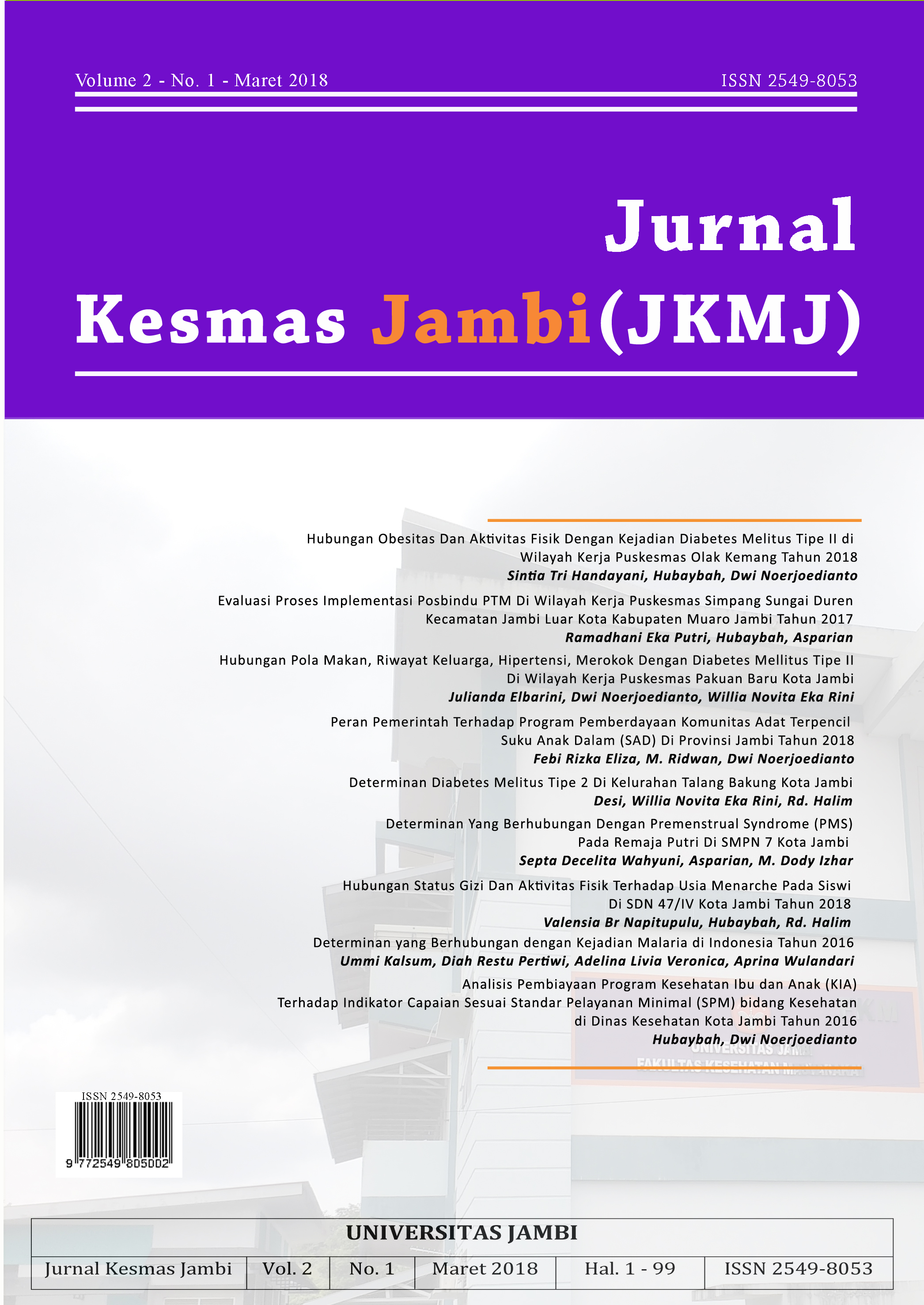 Analisis Pembiayaan Program Kesehatan Ibu Dan Anak Kia Terhadap Indikator Capaian Sesuai Standar Pelayanan Minimal Spm Bidang Kesehatan Di Dinas Kesehatan Kota Jambi Tahun 2016 Jurnal Kesmas Jambi