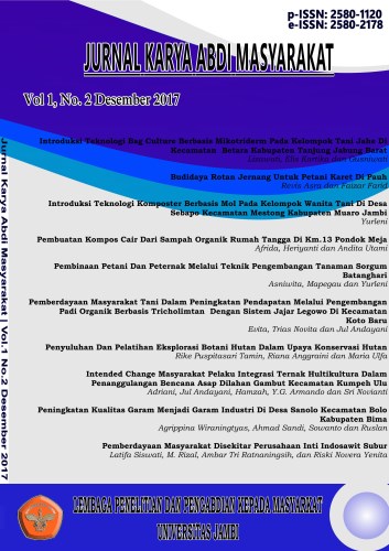 					View Vol. 1 No. 2 (2017): Jurnal Karya Abdi Masyarakat
				