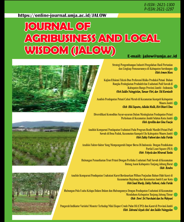 					View Vol. 2 No. 2 (2019): Journal Agribusiness and Local Wisdom
				